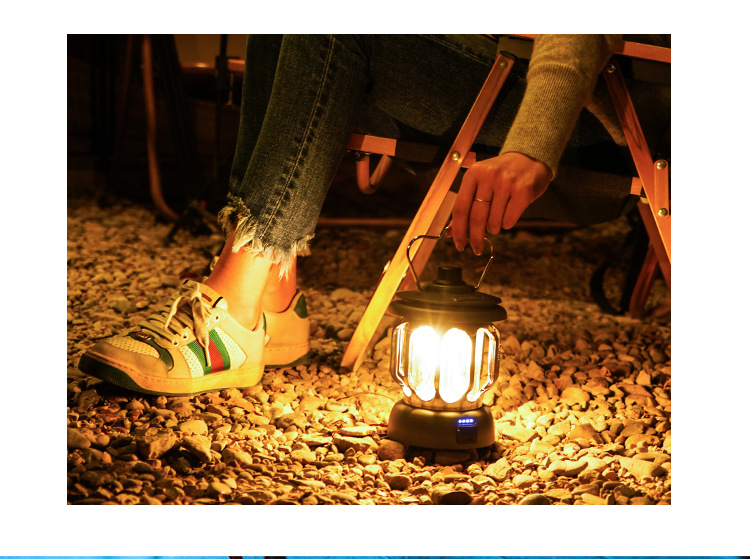 Cheap Goat Tents Portable Retro Outdoor Camping Light Rechargeable 18650 Battery Powered Lamp for Home Party Hanging Tent Lantern Lant Lighting   